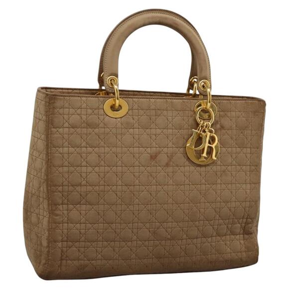 DIOR Canage Hand Bag Nylon Beige Gold - Picture 1 of 13